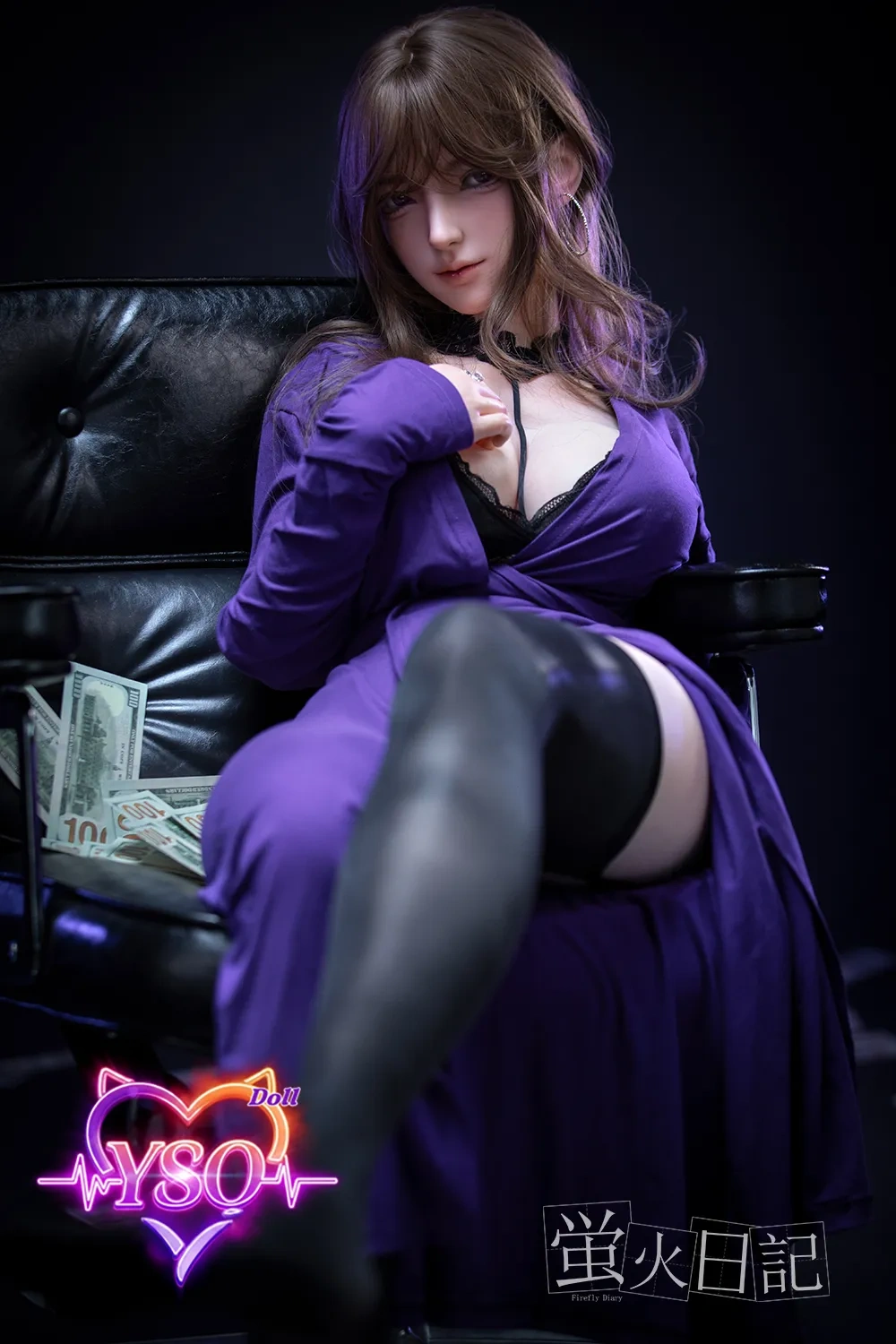 LingLong - 164cm (5.38ft) Mystery Violet Edition: Platinum Silicone Sex Doll with Sultry Curves & Fully Customizable Pro-Functions