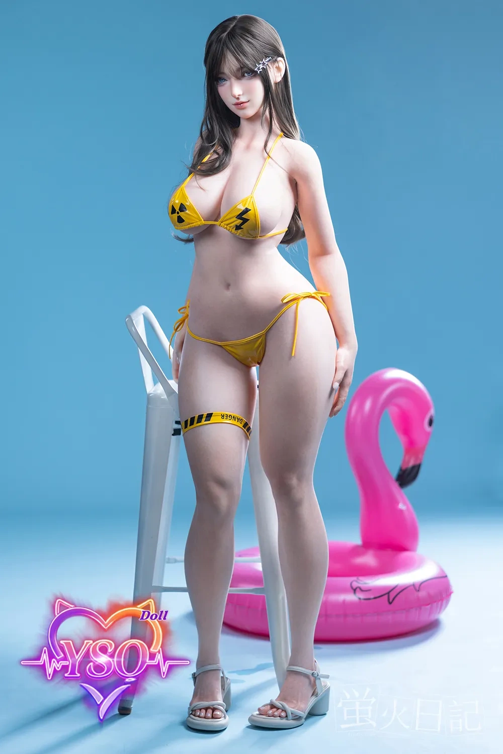LingLong - 164cm (5.38ft) Sweet Asian Face Silicone Sex Doll: Sun-Kissed Yellow Bikini Edition - Fully Customizable & Lifelike Companion
