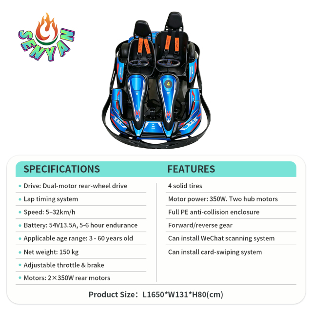 Double-person Parent-Child Karting Car Luxury Edition Lithium Battery