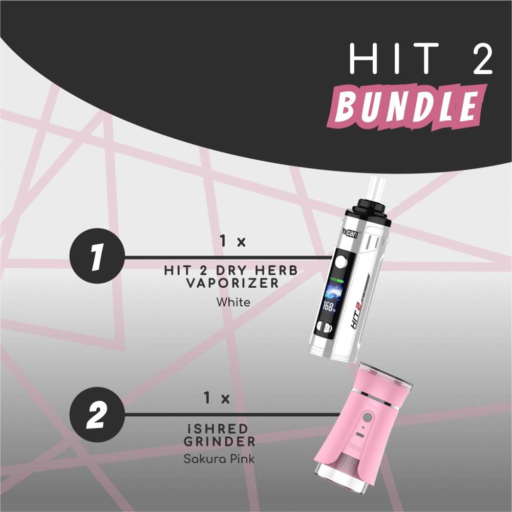 Yocan HIT 2 + iShred BUNDLE - White x Pink