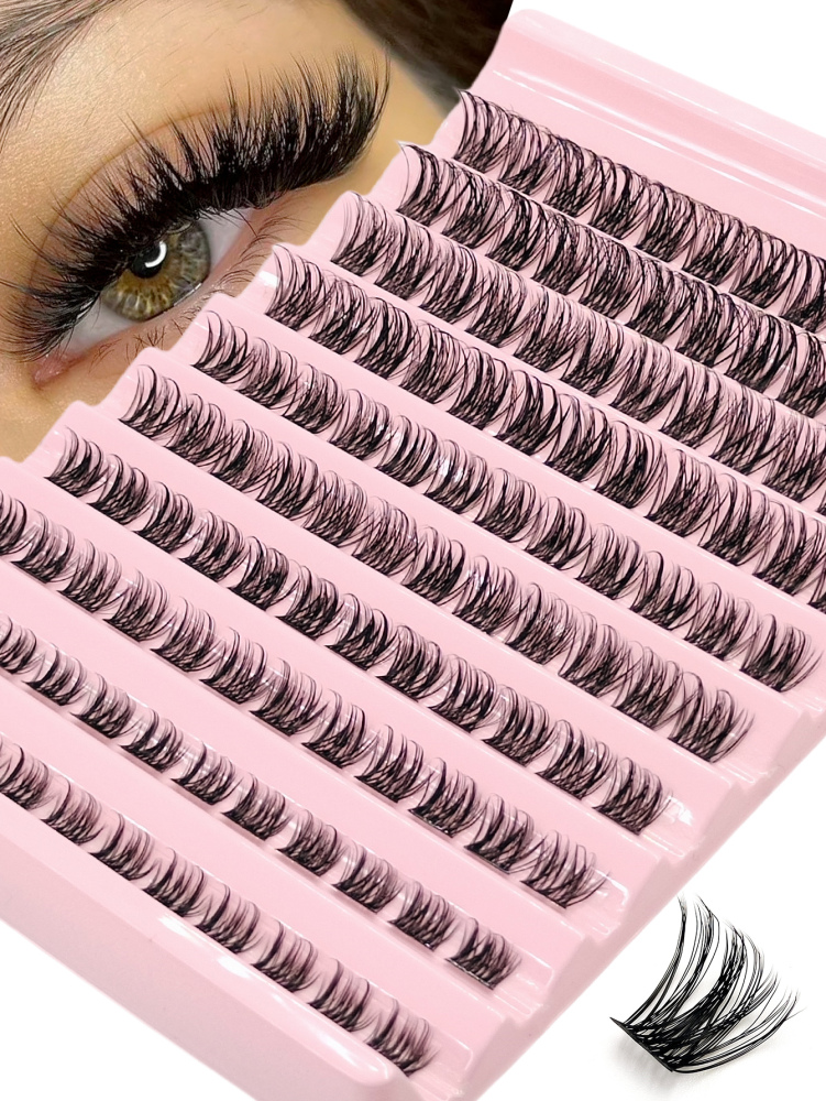 Individual Lashes 120pcs D Curl Mixed Length 8-16mm Fluffy And Wispy Natural Eyelash Extensions DIY Eyelash Reusable