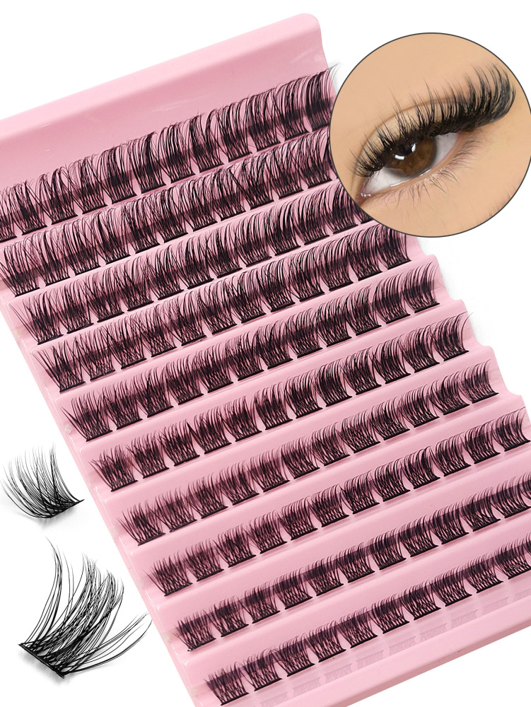 Asiteo 120Pcs Clusters Individual Lashes Soft Natural Faux Mink False Eyelashes DIY Eyelash Extension