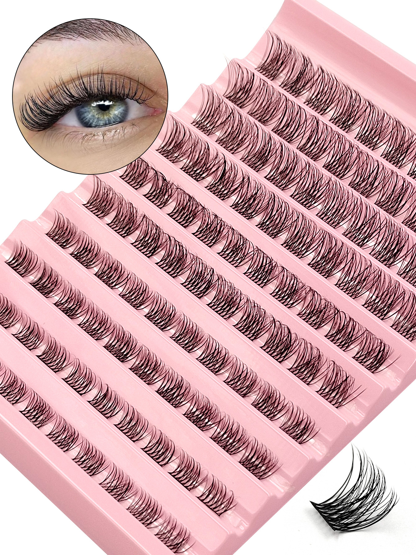 Asiteo 120Pcs Clusters Individual Lashes Soft Natural Faux Mink False Eyelashes DIY Eyelash Extension100pcs D Curl Cluster Lashes 8-16mm Wispy Individual Lashes Extensions Natural Look Fluffy Cluster Lashes DIY Eyelash Extension for Salon Quality Results