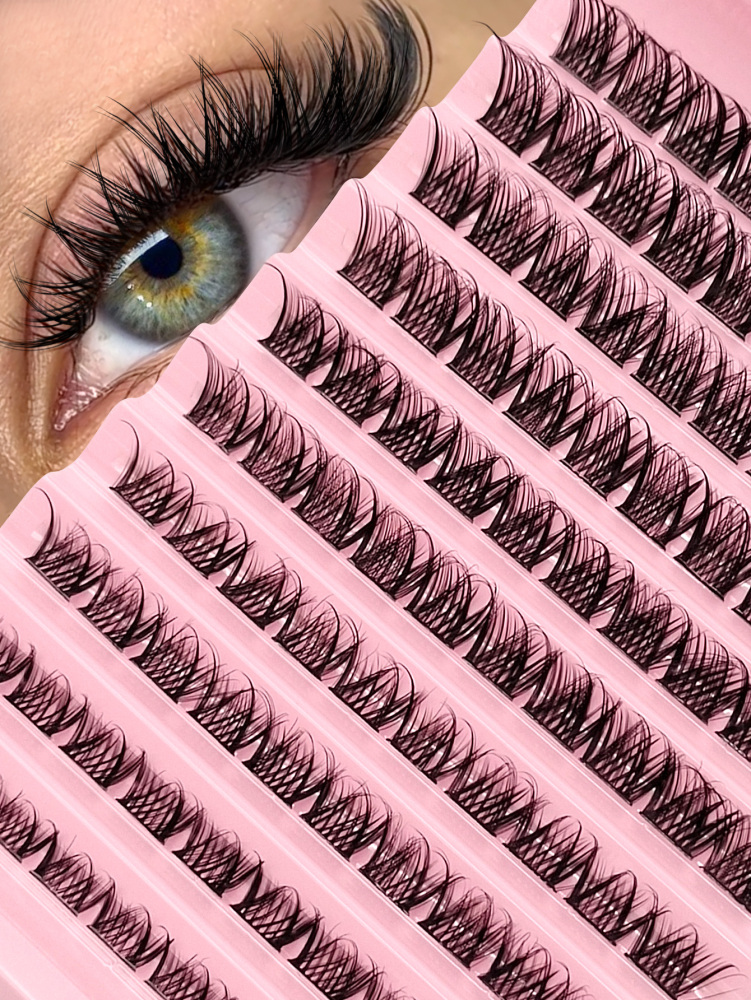 100Pcs D Curl Lash Clusters - Easy Individual Use at Home with Natural Look and Long-Lasting Wear - Reusable Lashes Extensions for Everyday Glamour