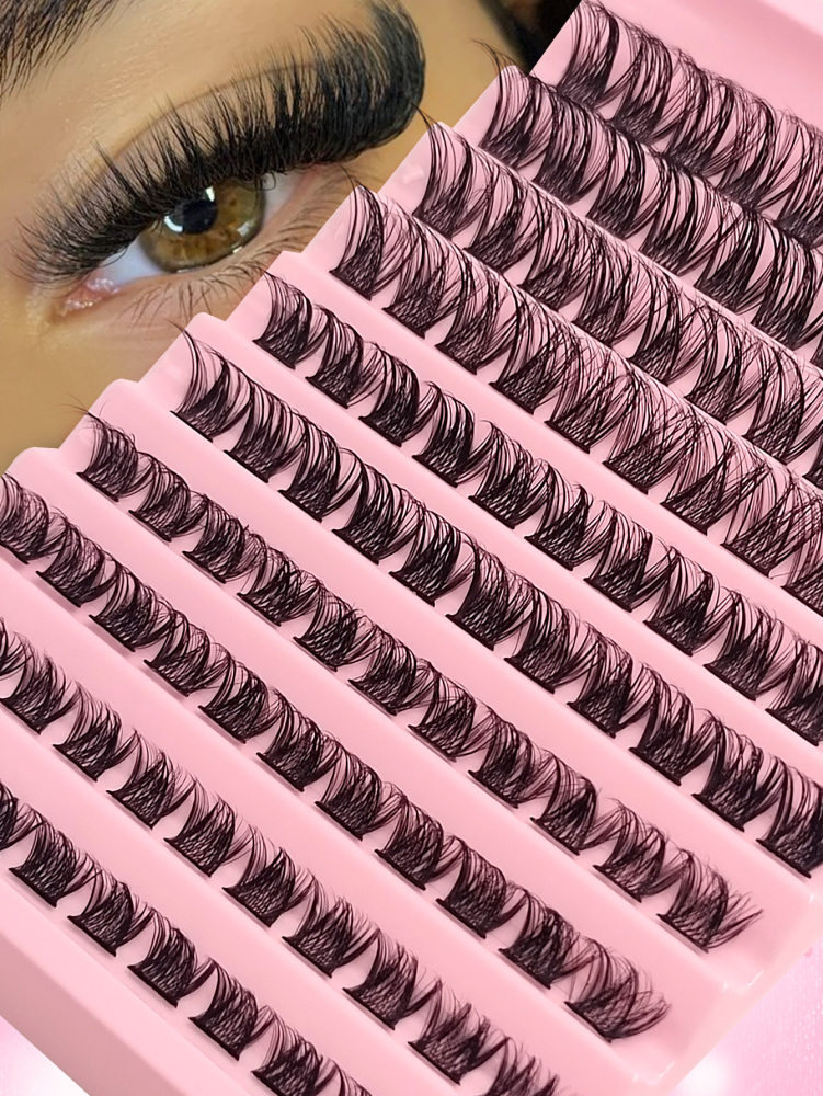 Individual False Eyelashes 100 Clusters 7-16mm Mixed Length DIY Eyelashes Extension, Fluffy Segmented Grafting False Eyelashes Natural Cluster Eyelash Extension