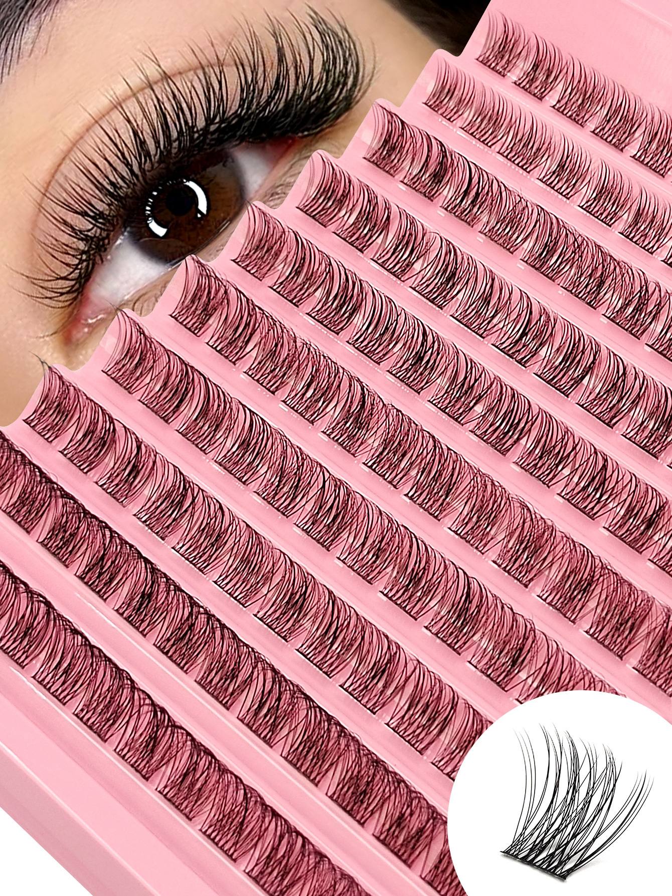 120pcs D Curling Wispy Cluster Eyelashes - Reusable, Faux Mink Individual Eyelashes Natural Soft Eyelash Extension Cosmetics Suitable for Any Style DIY Extensions at Home, Beginner-Friendly