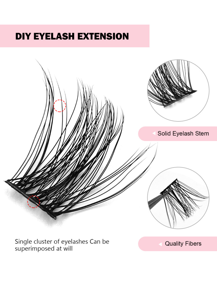 Asiteo 120Pcs Clusters Individual Lashes Soft Natural Faux Mink False Eyelashes DIY Eyelash Extension