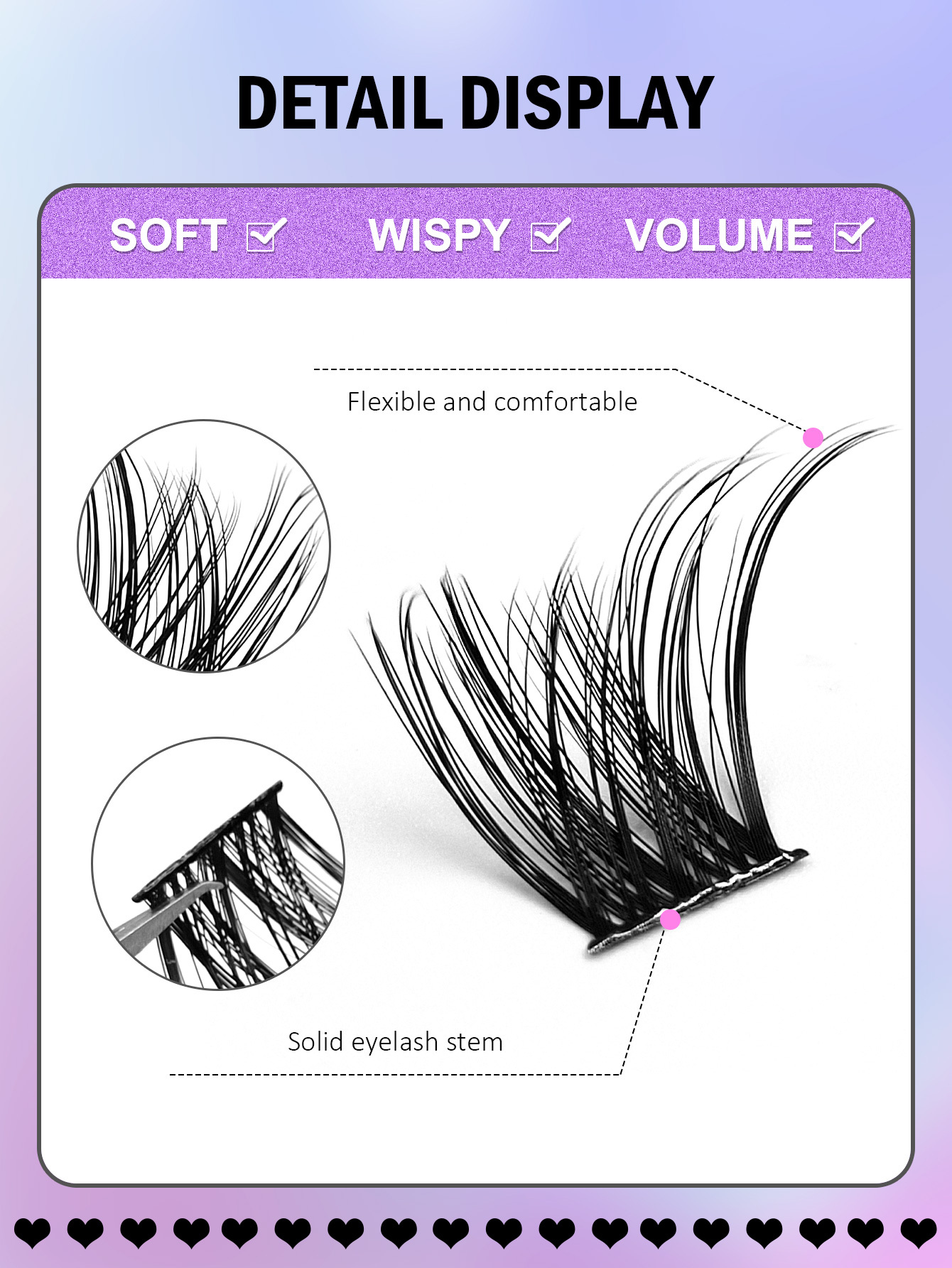 Asiteo 100Pcs Eyelashes Extension Cluster Lashes Individual Full Volume Lashes Natural Look D Curl 8-16MM DIY False Lashes
