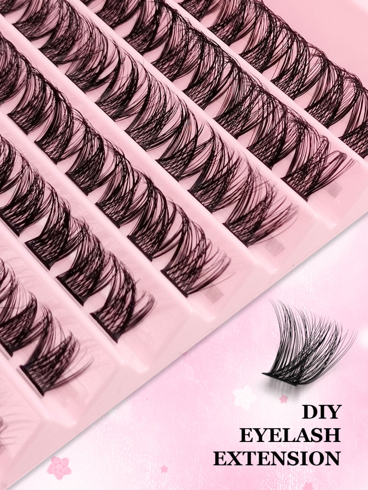 Individual False Eyelashes 100 Clusters 7-16mm Mixed Length DIY Eyelashes Extension, Fluffy Segmented Grafting False Eyelashes Natural Cluster Eyelash Extension