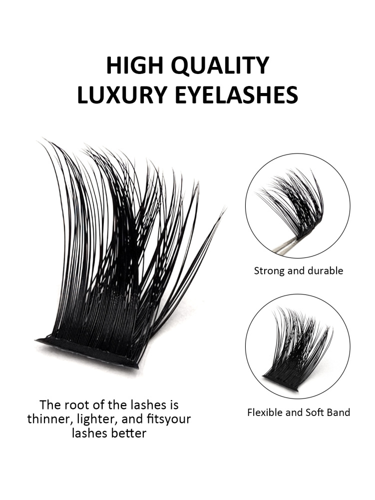 Asiteo 120Pcs Clusters Individual Lashes Soft Natural Faux Mink False Eyelashes DIY Eyelash Extension100pcs D Curl Cluster Lashes 8-16mm Wispy Individual Lashes Extensions Natural Look Fluffy Cluster Lashes DIY Eyelash Extension for Salon Quality Results1