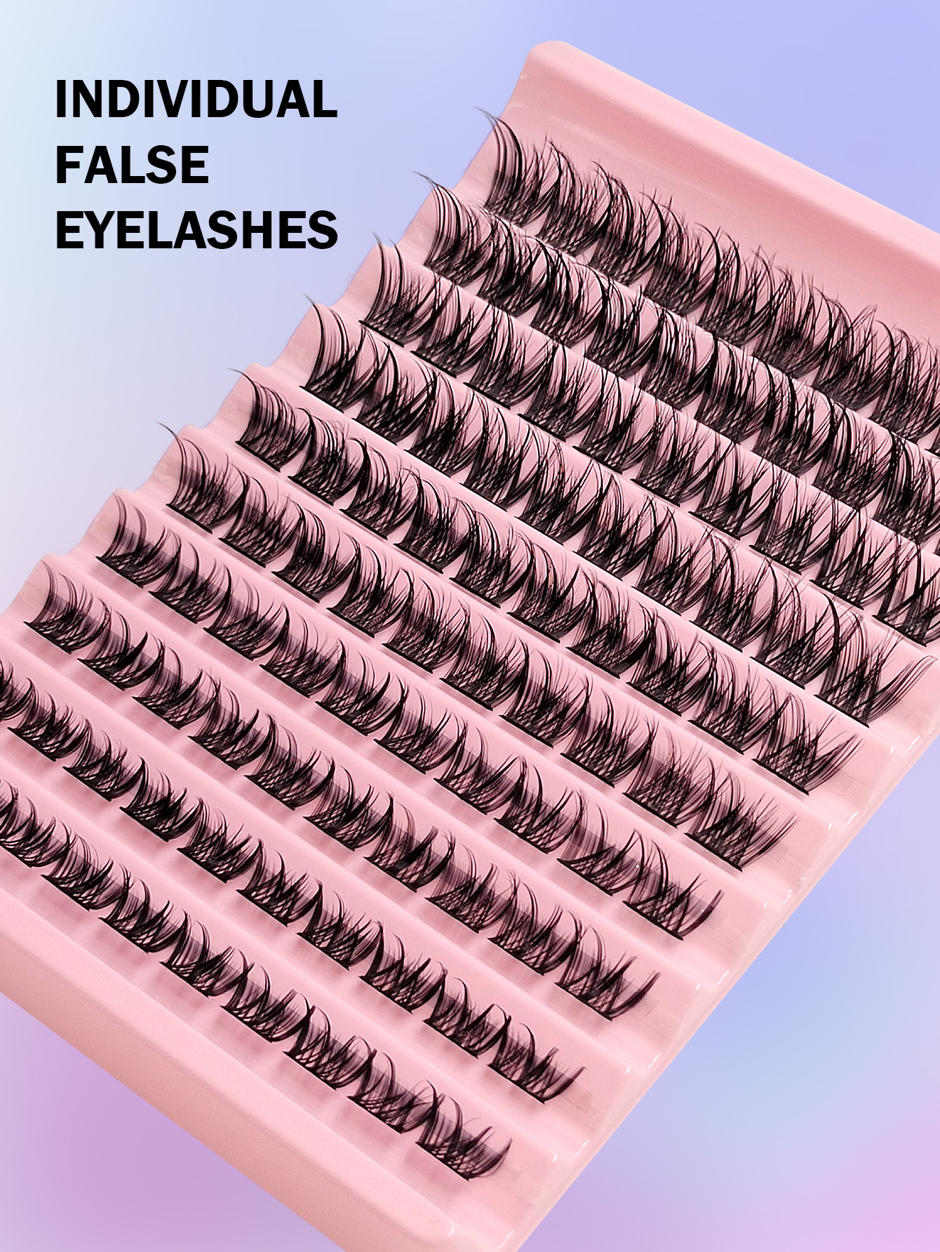 Asiteo 100Pcs Eyelashes Extension Cluster Lashes Individual Full Volume Lashes Natural Look D Curl 8-16MM DIY False Lashes