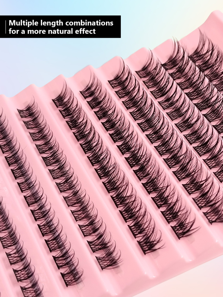 Asiteo 120pcs Cluster Wispy Individual Lashes,Fluffy Cluster Lashes,DIY Eyelash Extension Soft Natural Look, For Salon & Home Use