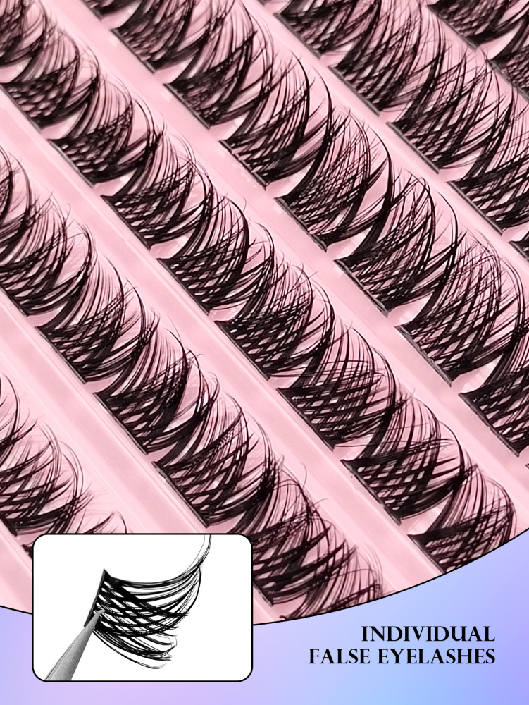 100Pcs D Curl Lash Clusters - Easy Individual Use at Home with Natural Look and Long-Lasting Wear - Reusable Lashes Extensions for Everyday Glamour
