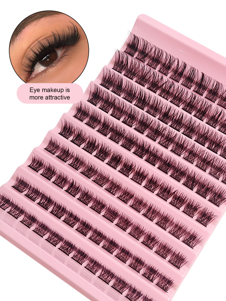Asiteo 120Pcs Clusters Individual Lashes Soft Natural Faux Mink False Eyelashes DIY Eyelash Extension