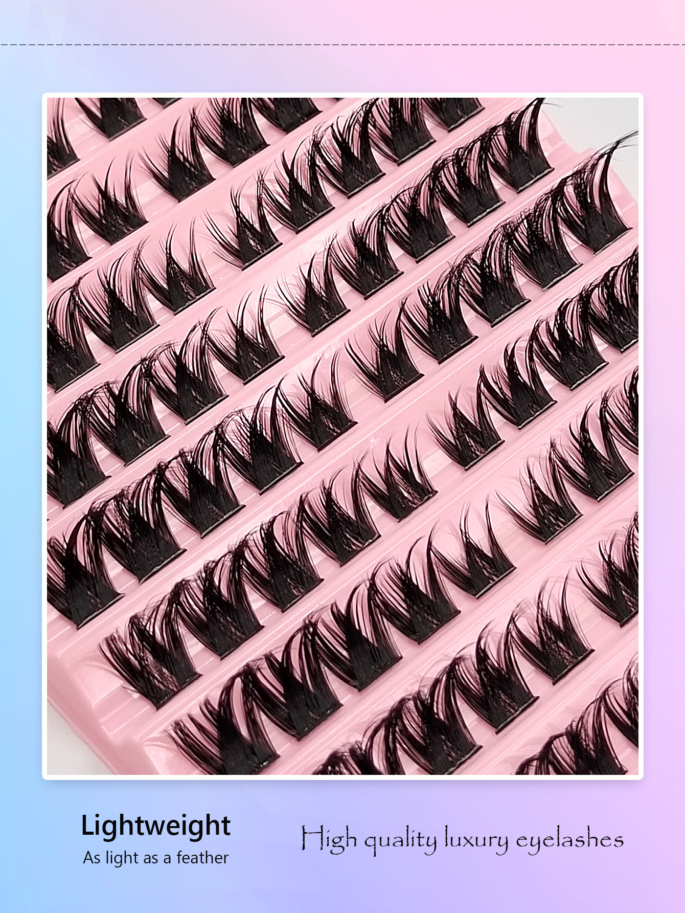 100 Clusters D Curl Fluffy Cat Eye Lash Clusters - Individual Lashes, Beginner-Friendly, DIY Eyelash Extensions for Cosplay, Anime, and Everyday Makeup, Cosplay Eyelashes