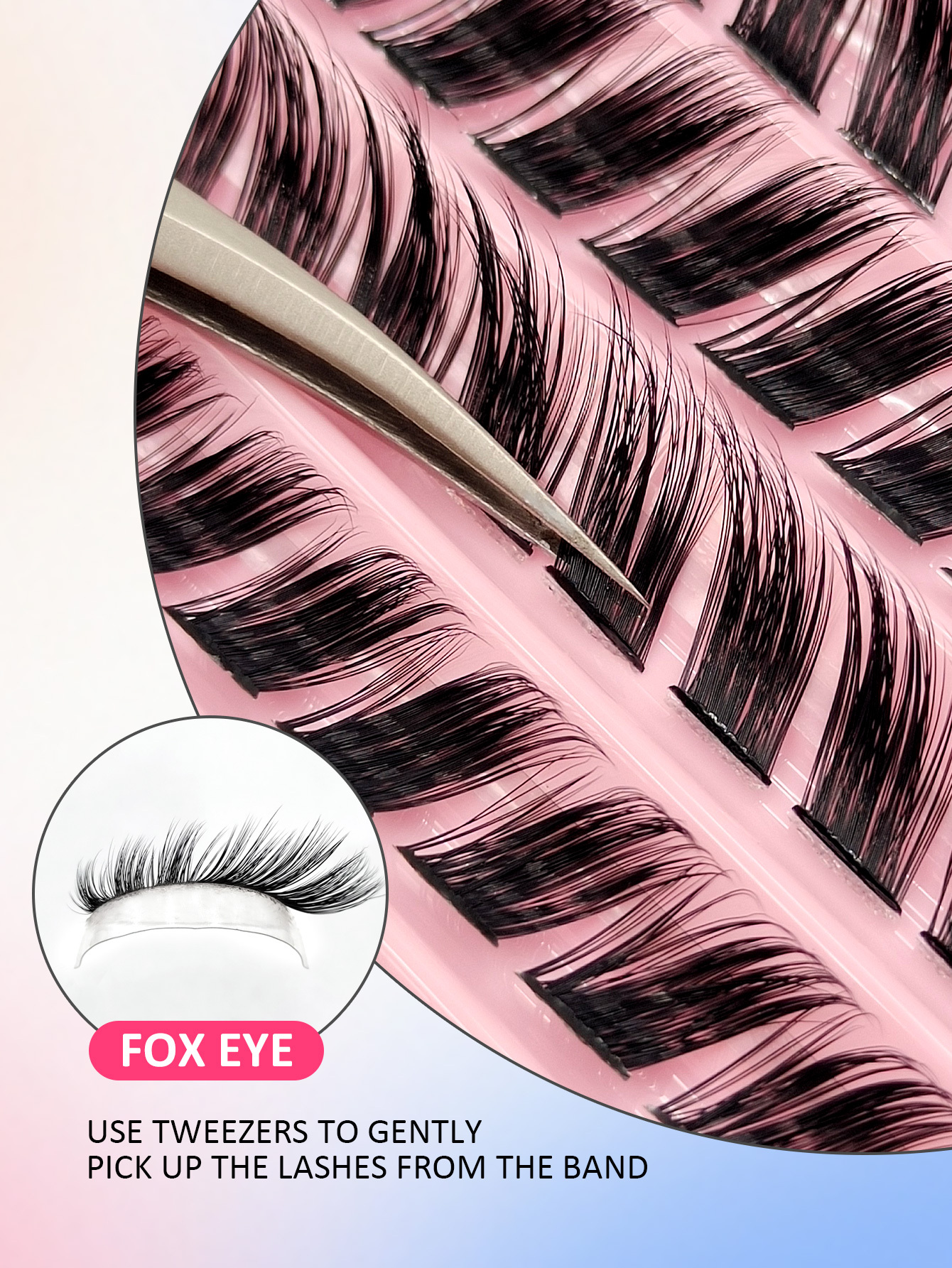 Asiteo 120pcs Of Cat Eye Fox Eye Individual Lashes, DIY Segmented Eyelash Extension, Single Cluster Eyelashes 3D Dense, Diagonal Flowing Cluster Fluffy, Reusable False Eyelashes