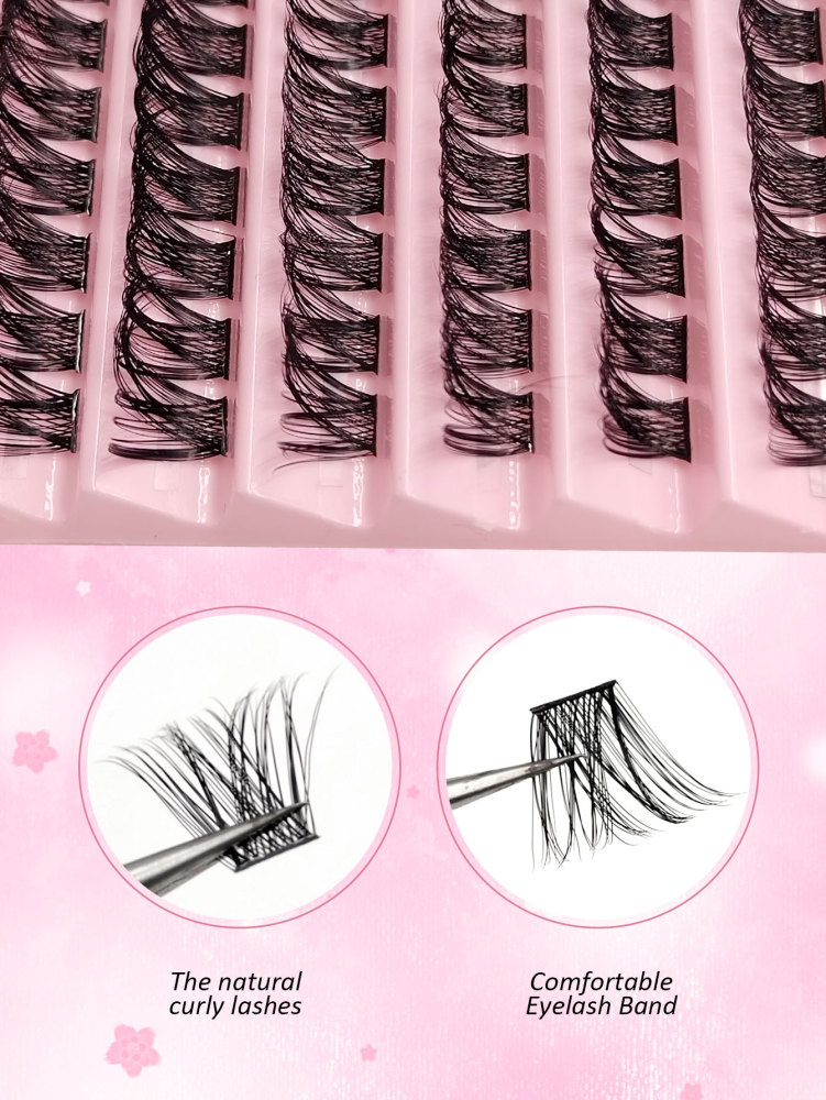 Individual False Eyelashes 100 Clusters 7-16mm Mixed Length DIY Eyelashes Extension, Fluffy Segmented Grafting False Eyelashes Natural Cluster Eyelash Extension