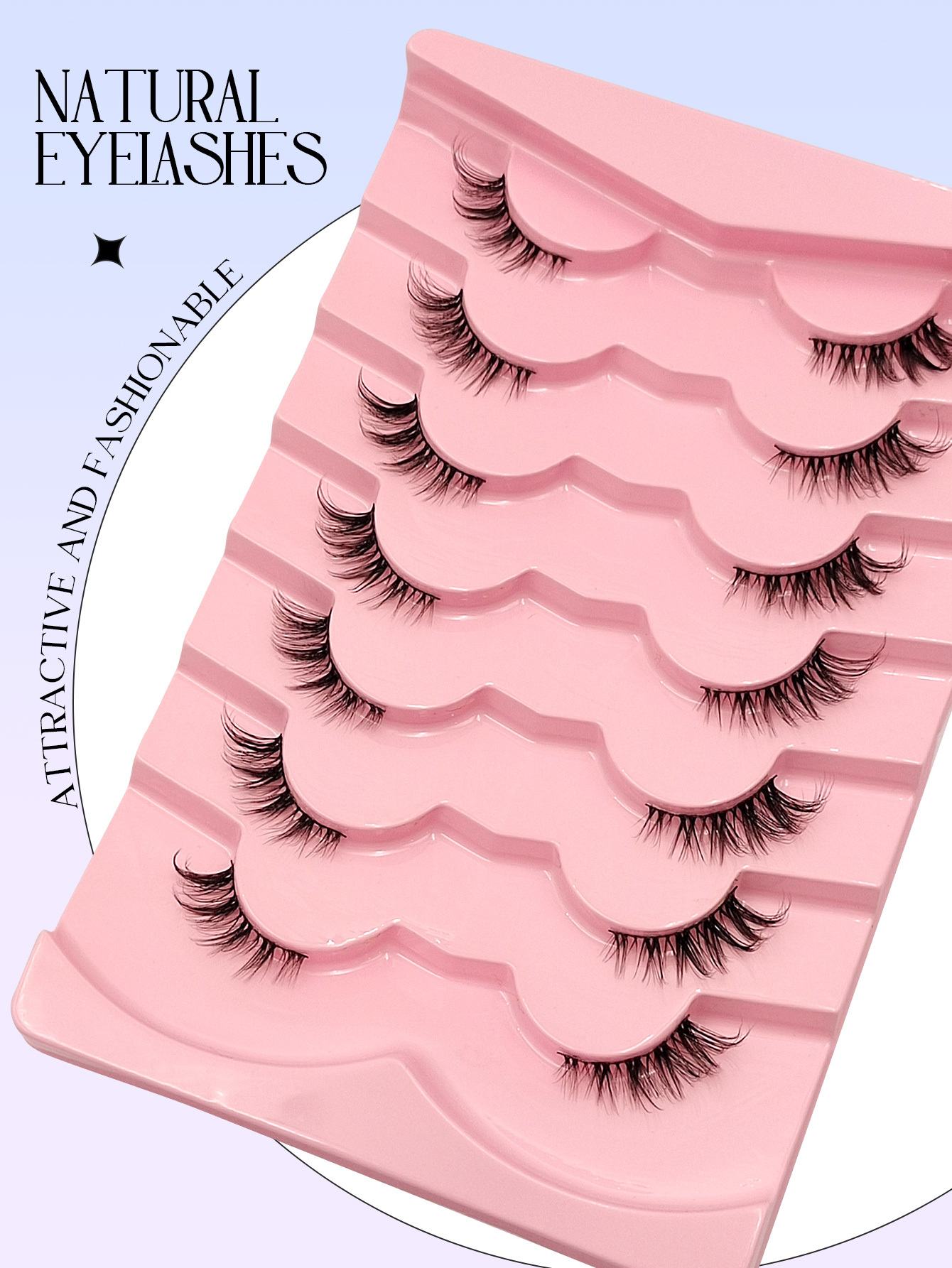 Asiteo 7 Pairs Half Lashes With Clear Band Cat Eye Tail Elongated Eyelashes Natural Look Wispy Faux Mink Lashes Fluffy Soft False Eyelashes Natural Makeupsb25032077182119689