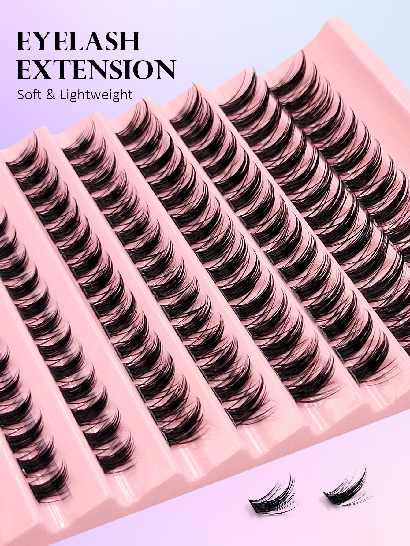 150Pcs D Curl Eyelash Clusters Wispy Voluminous And Lightweight Individual Lashes, Natural Look Lashes Fluffy Cluster Lashes DIY Eyelash Extension Women's Eye Makeup, Beginner Friendly, Reusable