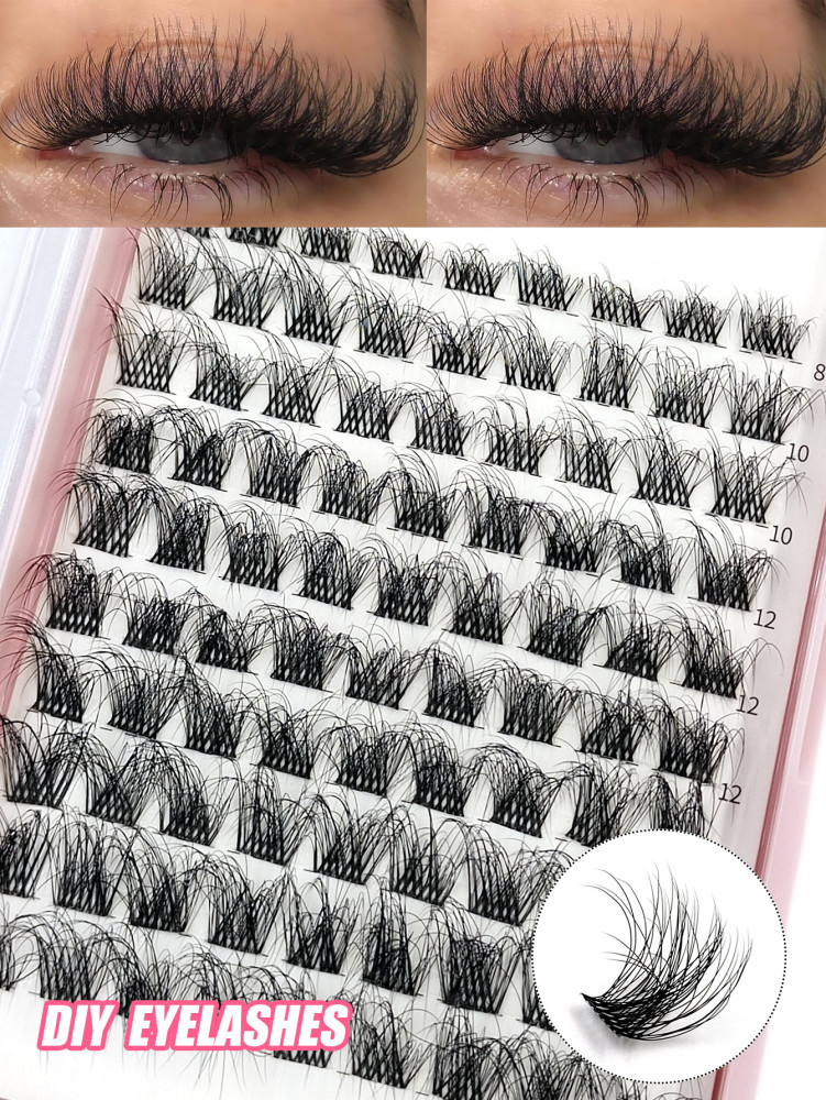 90Pcs D curl Individual Eyelashes, Natural Fluffy and Volume Segmented Eyelashes DIY Eye Lashes False Lashes For Daily Makeup Extension