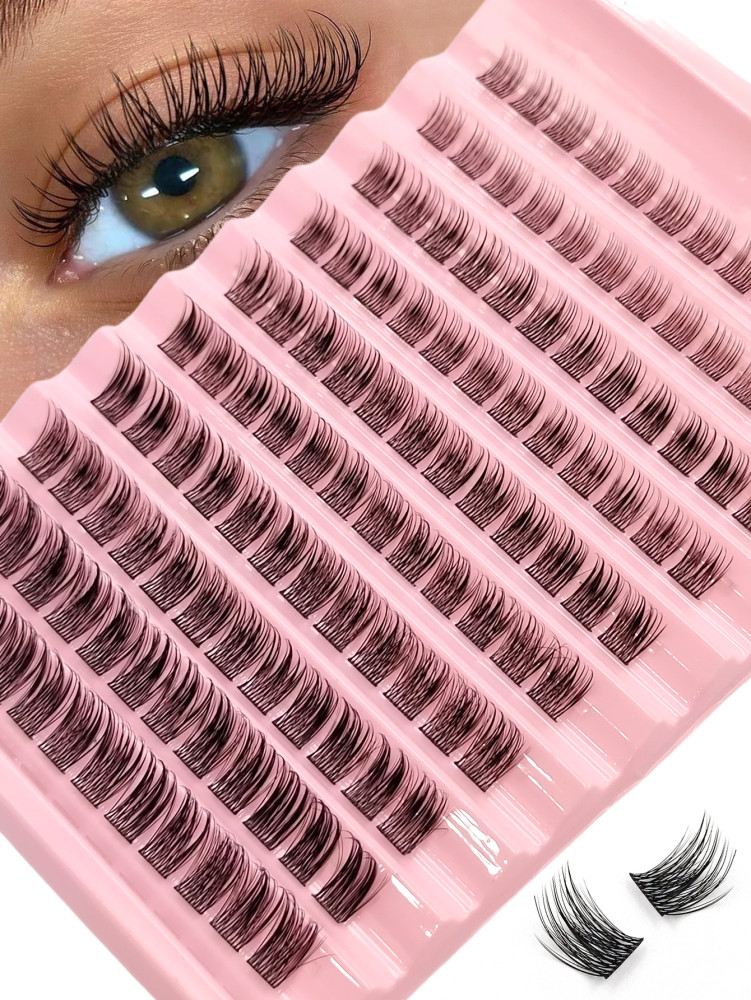120Pcs D Curl Individual Lashes,Natural Look Mix 8-16mm Length,Soft Fluffy And Wispy Faux Mink Lashes,For Beginners Eye Makeup DIY Lashes At Home
