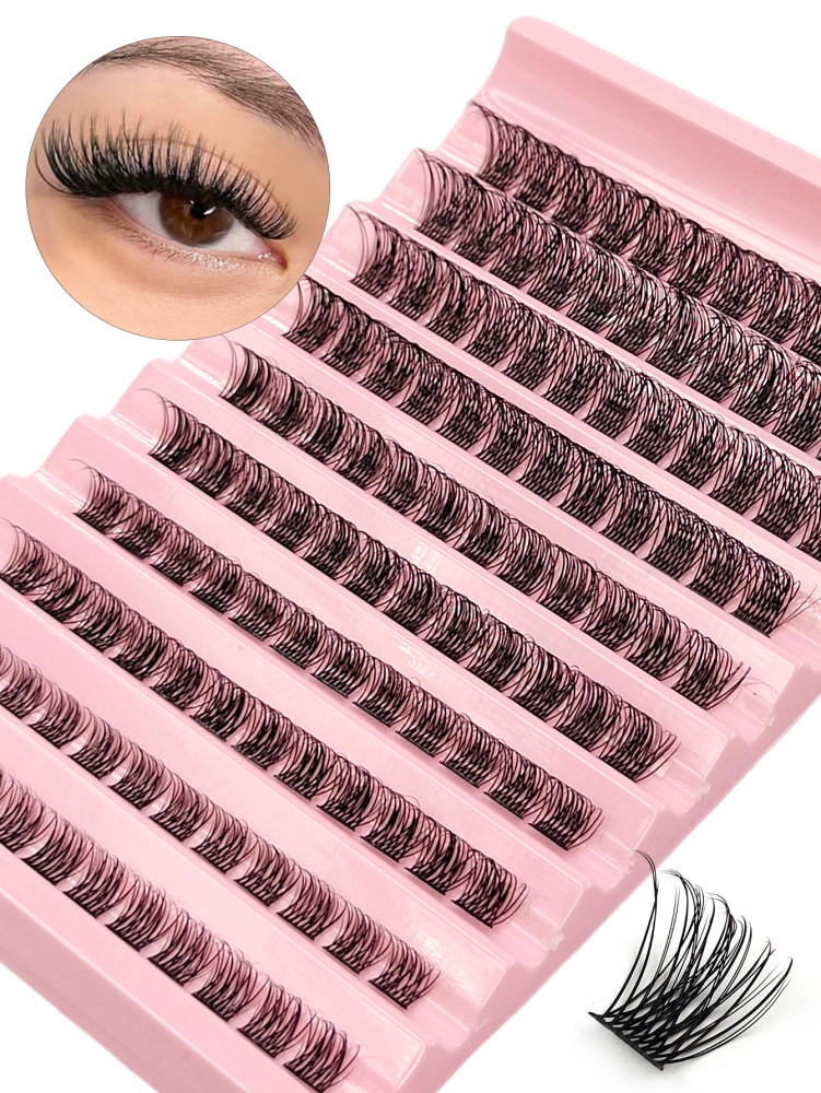 120Pcs D Curl Individual Lashes,8-16mm Natural Look Soft Wispy And Fluffy False Eyelashes For Beginners Eye Makeup DIY At Home