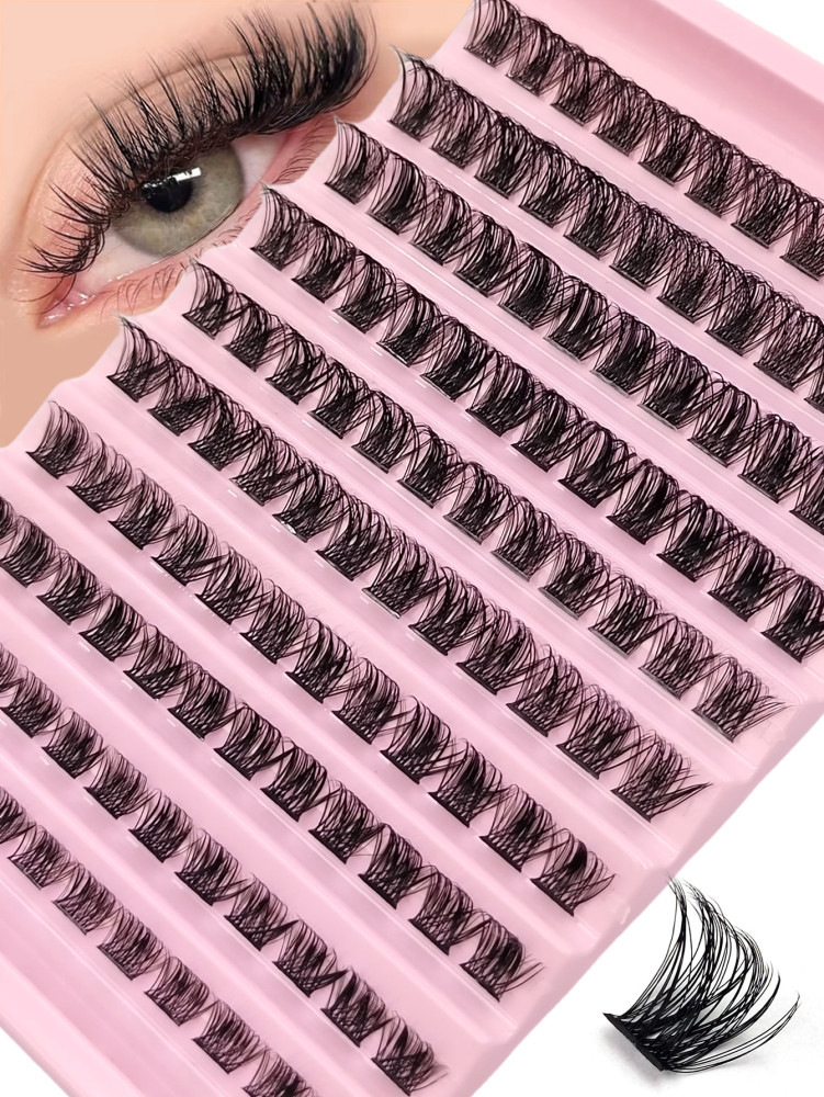 120pcs Individual Lashes,D Curl Natural Look False Eyelashes,Soft Fluffy And Wispy Faux Mink Lashes,Makeup Extensions Lashes DIY At Home