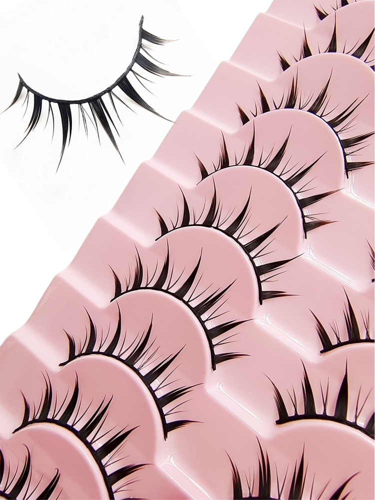 10 Pairs Natural False Eyelashes Manga Lashes 3d Faux Mink Lashes Soft Winged Natural Realistic Eyelash Extension