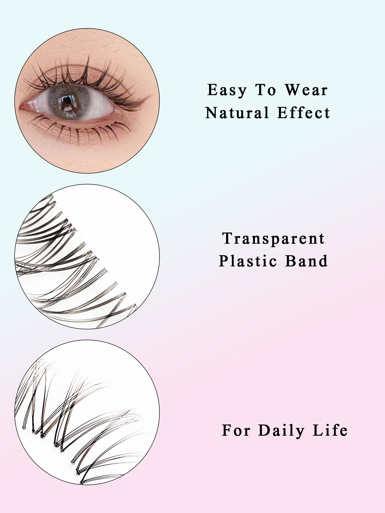 5 Pairs Lashes Manga Lashes Wispy False Eyelash Thai Makeup Fake Eyelashes Invisible Thin Band Soft Natural Eyelashes Extension