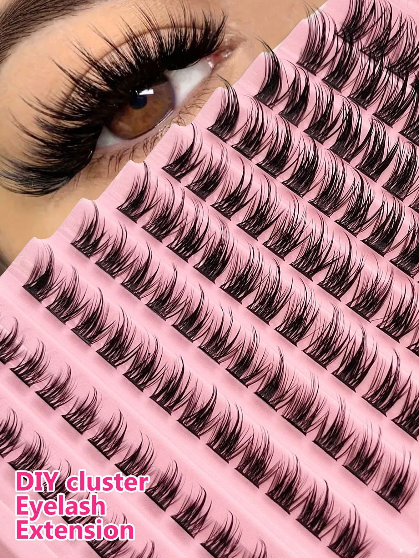 Asiteo 120 Cluster Lashes Natural Soft Faux Mink Eyelashes Extension Individual Eyelashes Cluster Makeup Tools