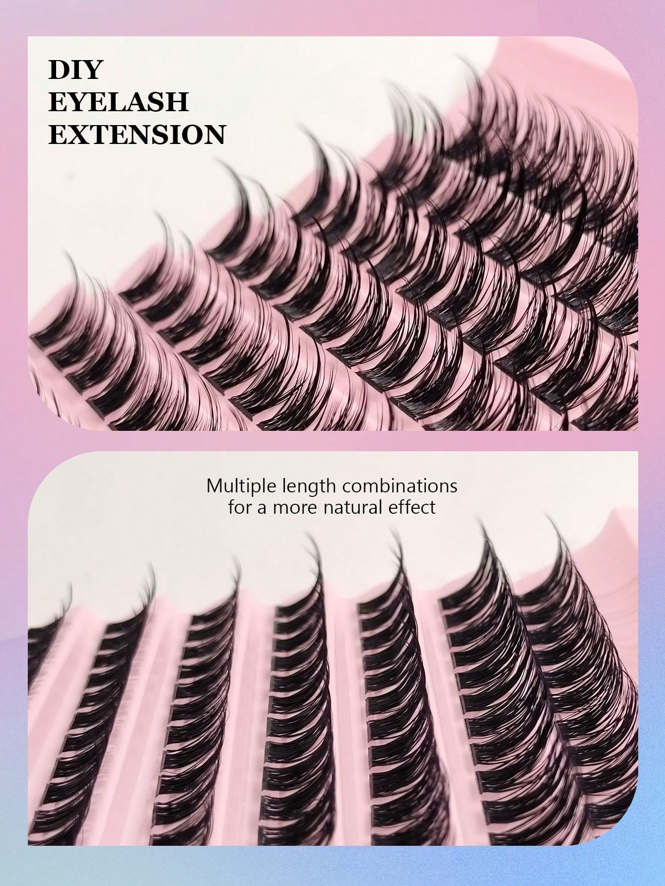 Asiteo 120 Cluster Lashes Natural Soft Faux Mink Eyelashes Extension Individual Eyelashes Cluster Makeup Tools