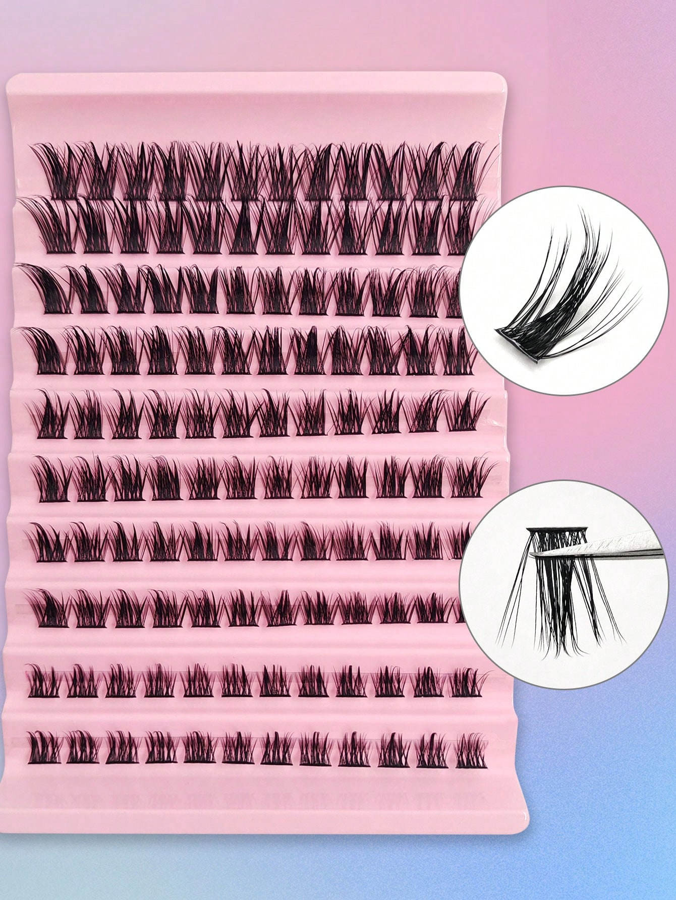 Asiteo 120 Cluster Lashes Natural Soft Faux Mink Eyelashes Extension Individual Eyelashes Cluster Makeup Tools