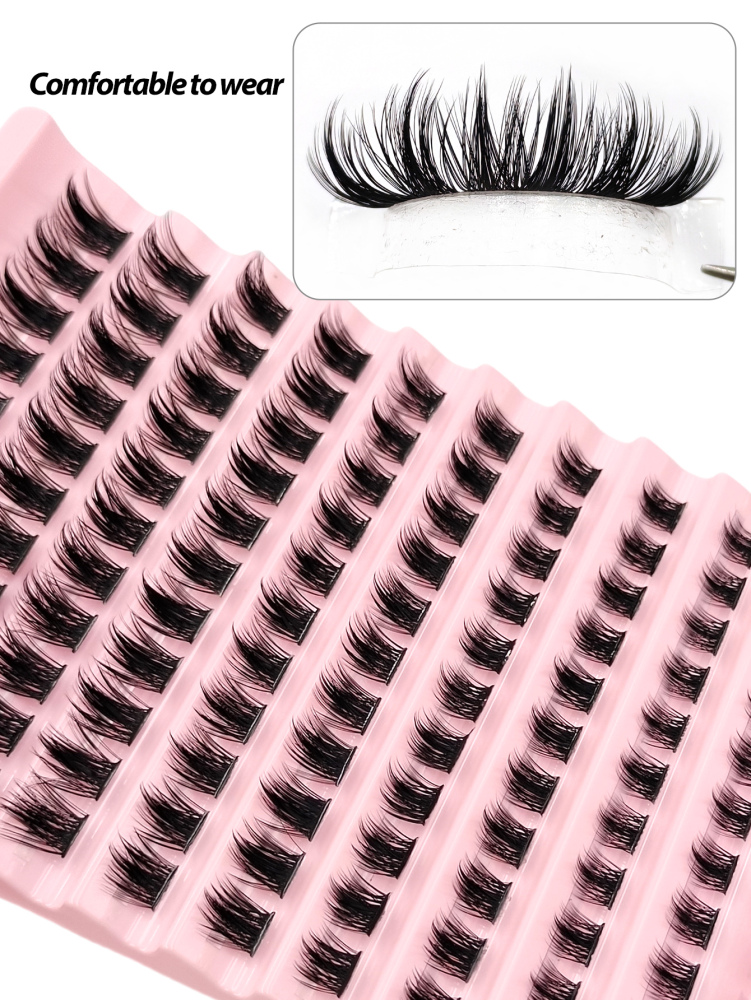 110Pcs D curl Individual Lashes ,Natural Look Wispy Soft And Fluffy False Eyelashes, Long-lasting For Used Daily Makeup Extensions Lashes DIY At Home