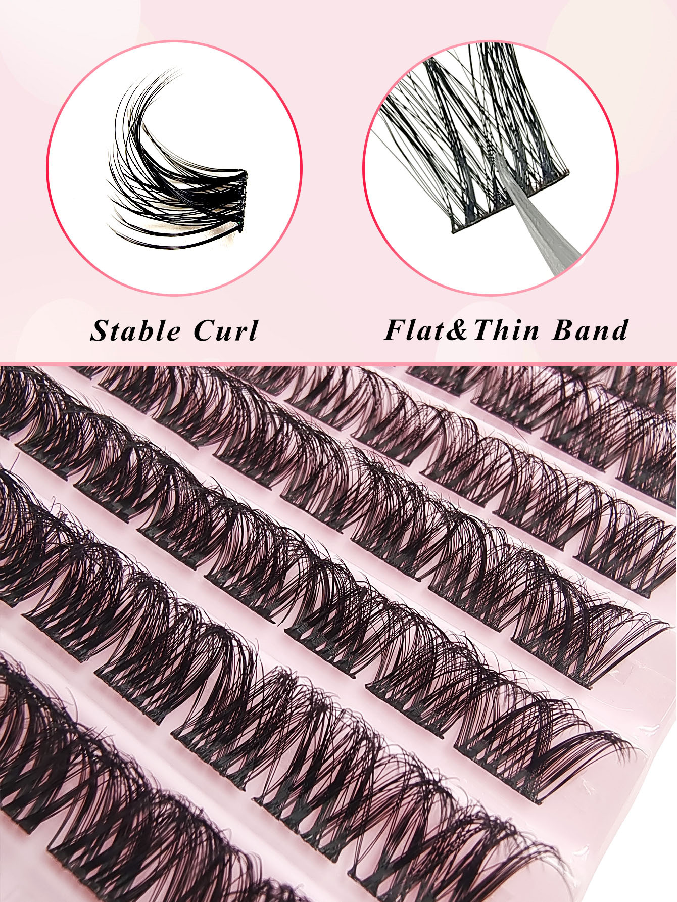 90 Pcs Lash Clusters DIY Individual Lashes Natural Look Wispy Eyelash Extension 8-16mm D Curling Fluffy False Eyelashes Reusable DIY At Home