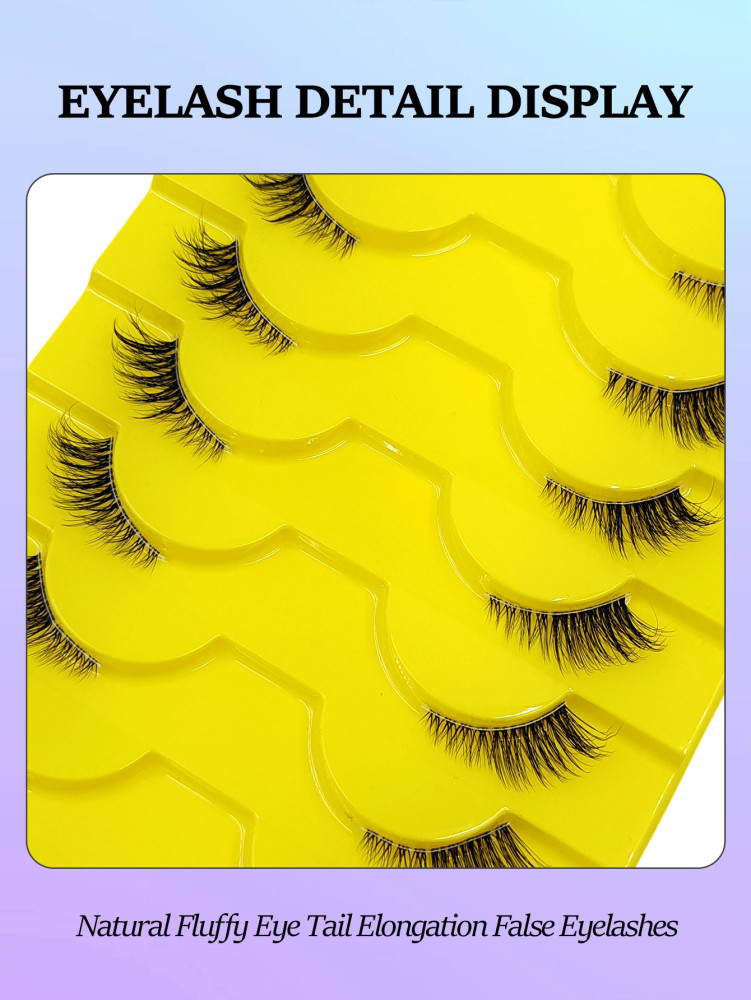 10 Pairs Half Eye Lashes Natural Soft Cat Eye False Eyelashes Wispy And Soft 3D Faux Mink Lashes Makeup Extension Fake Lashes
