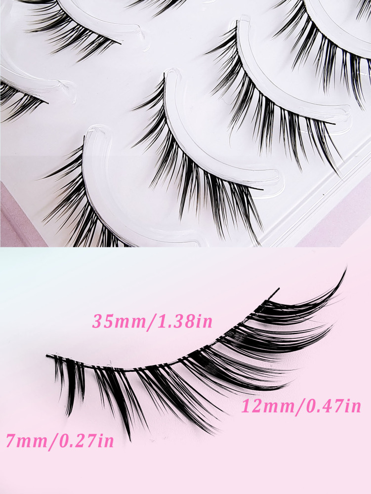 5 Pairs Manga Cat Eye Fox Eye Imitation Mink False Eyelashes Sexy Lashes Extension Makeup
