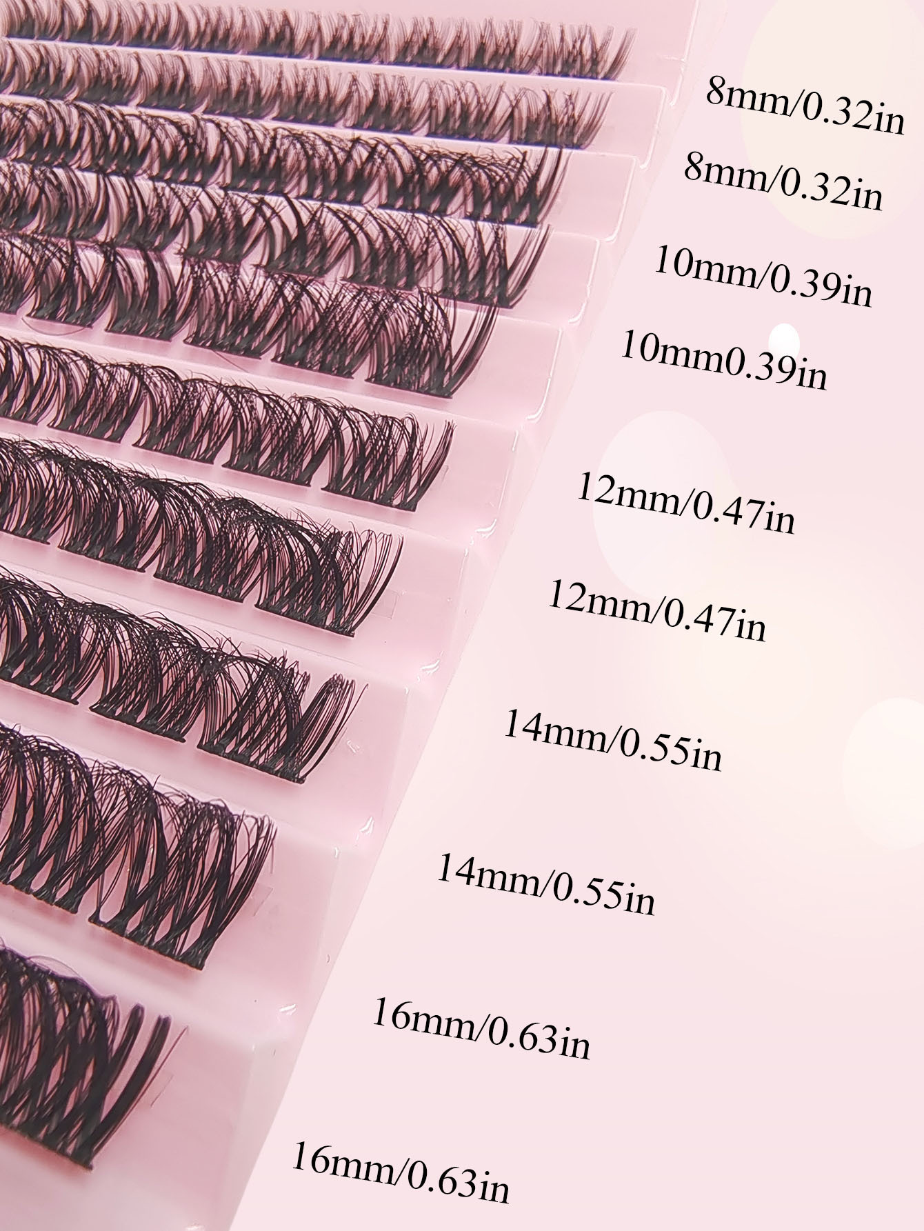 90 Pcs Lash Clusters DIY Individual Lashes Natural Look Wispy Eyelash Extension 8-16mm D Curling Fluffy False Eyelashes Reusable DIY At Home