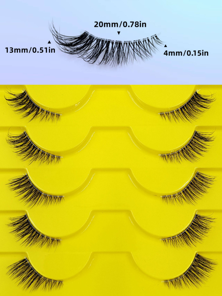 10 Pairs Half Eye Lashes Natural Soft Cat Eye False Eyelashes Wispy And Soft 3D Faux Mink Lashes Makeup Extension Fake Lashes