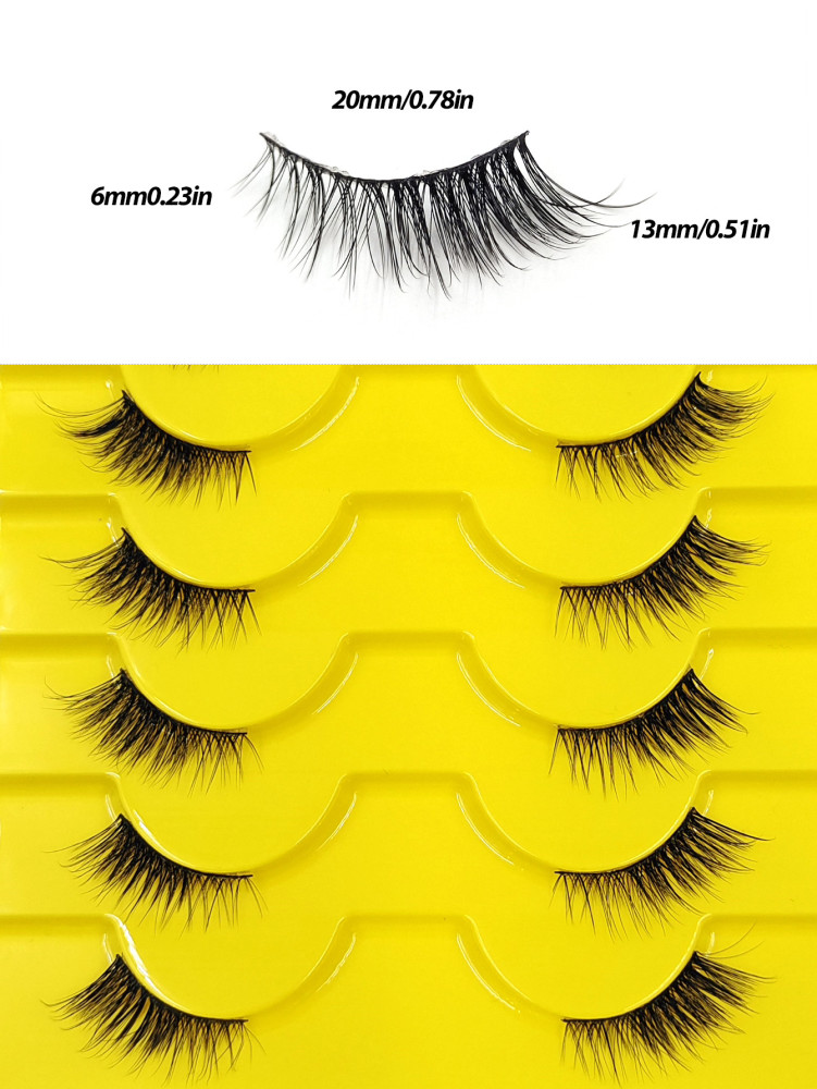 10 Pairs Half Eye Lashes Fluffy Lightweight And Soft Natural Look False Eyelashes ,3D Faux Mink Lashes Makeup Extension Fake Lashes,For Used Daily Makeup Extensions Reusable