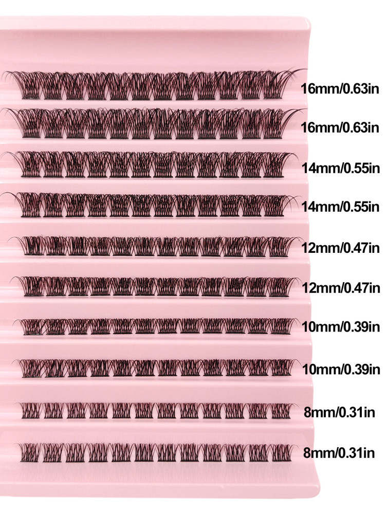 120Pcs D Curl Individual Lashes,8-16mm Natural Look Soft Wispy And Fluffy False Eyelashes For Beginners Eye Makeup DIY At Home