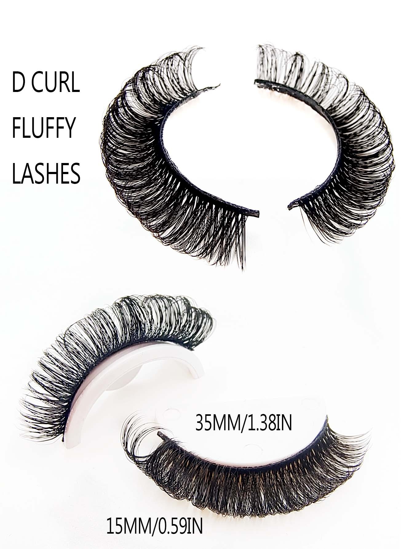 10 pairs Fluffy Wispy Russian Strip Lashes - DD Curl Faux Mink Lashes Pack for Long-Lasting, Natural-Looking Eyelashes