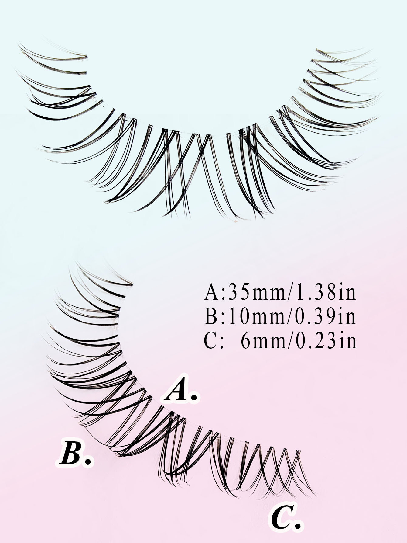 5 Pairs Lashes Manga Lashes Wispy False Eyelash Thai Makeup Fake Eyelashes Invisible Thin Band Soft Natural Eyelashes Extension