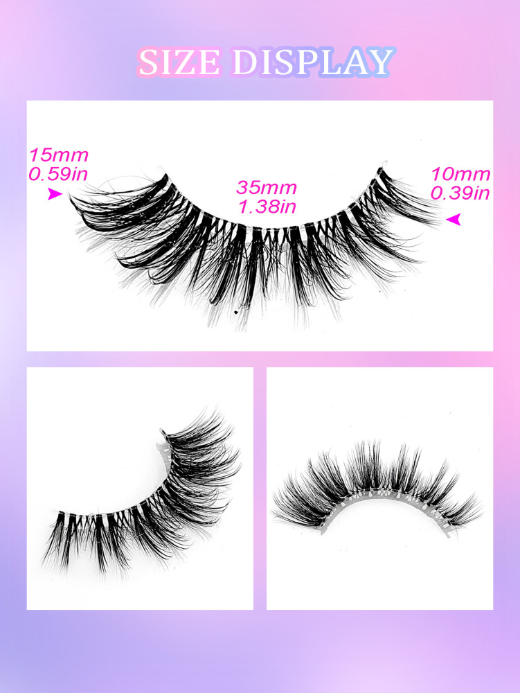 Asiteo Fluffy False Eyelashes 7 Pairs Natural Wispy Lashes Transparent band Faux mink Lashes Thick Soft Curly Lashes