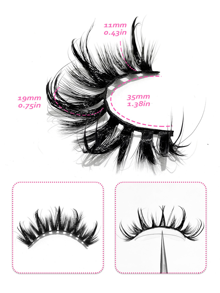 Asiteo Hot 7 Pairs Manga Wet Look Eyelashes Messy Faux Mink Lashes Y2K Style 3D Fluffy Natural And Dramatic Eyelash Extensions Makeup Tool