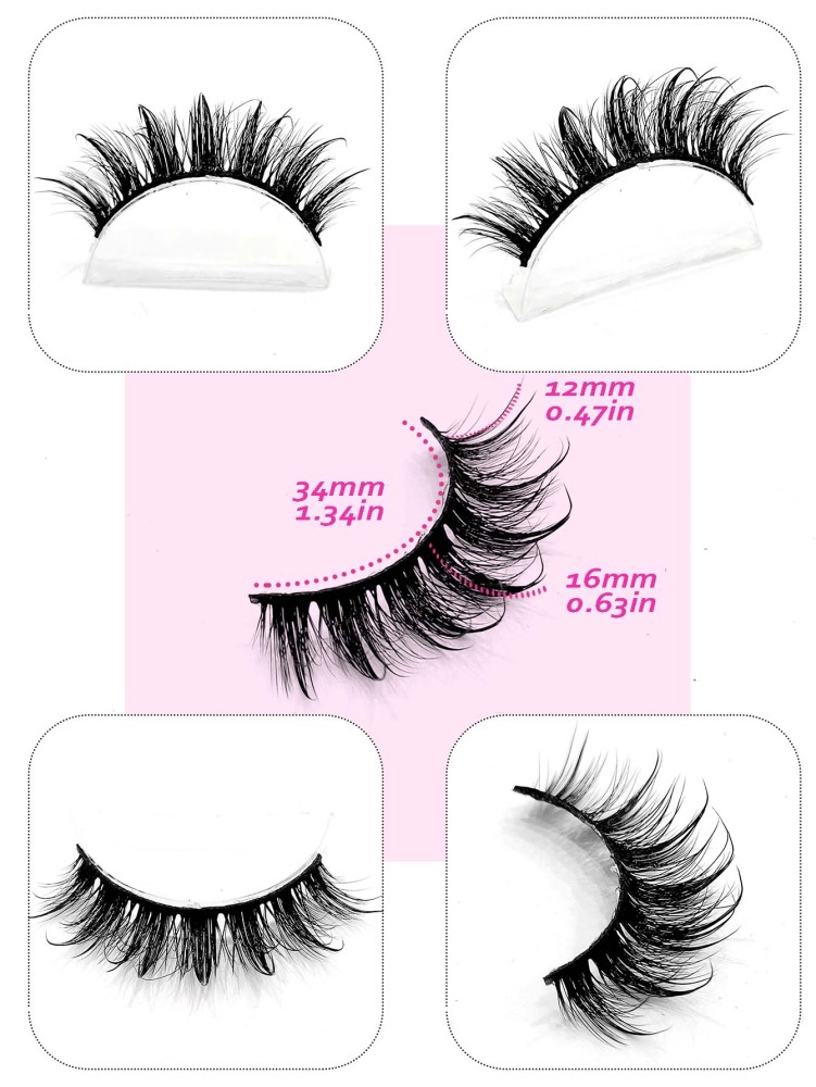 Asiteo New Style 5 Pairs Wet Look Manga Curl Thick Full Strip Lashes Natural Long Faux Mink Eyelashes