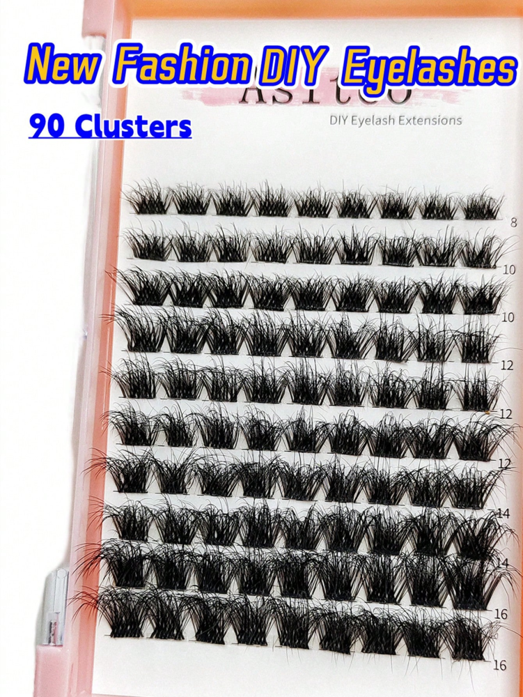 DIY Eyelashes 90 Clusters Fluffy Soft and Light Eyelashes Individual Eyelashes Makeup Extensions False Lashes DIY At Home