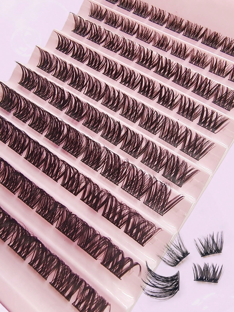 90Pcs Lash Clusters DIY Individual Lashes Natural Look Wispy Eyelash Extension 9-16mm D Curling Fluffy False Eyelashes Reusable DIY At Home