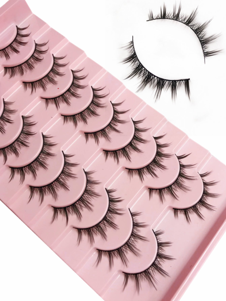 10 Pairs Manga Lashes Comic Barbie Lashes, Multilayer Natural Cross Thick False Eyelashes, Beautiful Fashion Professional Curling Lashes