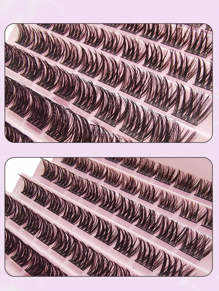 90Pcs Lash Clusters DIY Individual Lashes Natural Look Wispy Eyelash Extension 9-16mm D Curling Fluffy False Eyelashes Reusable DIY At Home