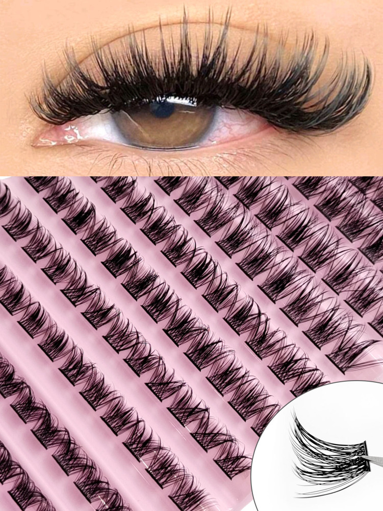 120PCS Cluster Lash Natural Look Wispy Individual Lashes Fluffy Soft Eyelash Extensions Lash Clusters,Eyelash Clusters,Individual Eyelashes,Lashes,Fake Lashes